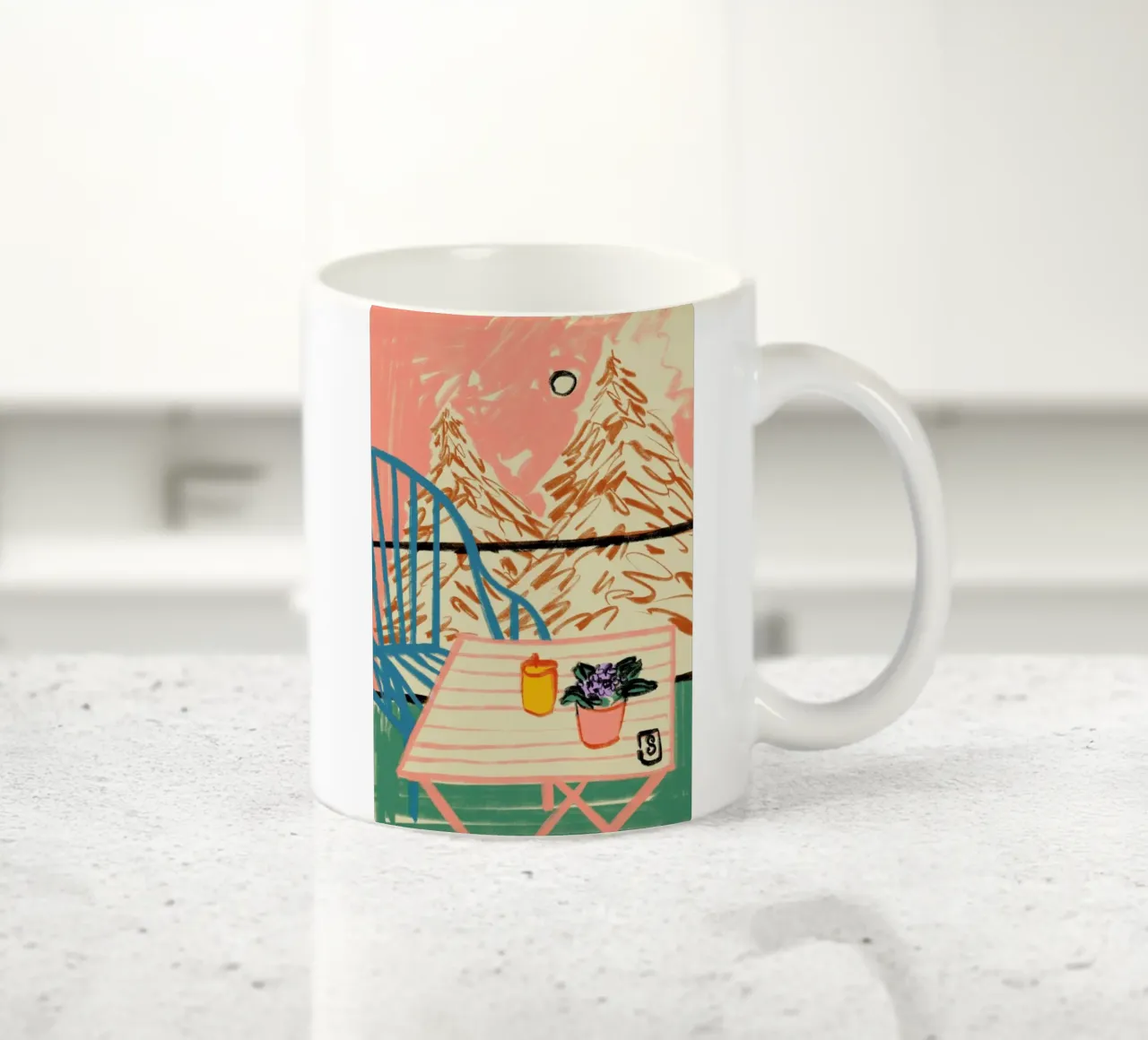 Evening On The Terrace tazza in ceramica da Sandra Poliakov