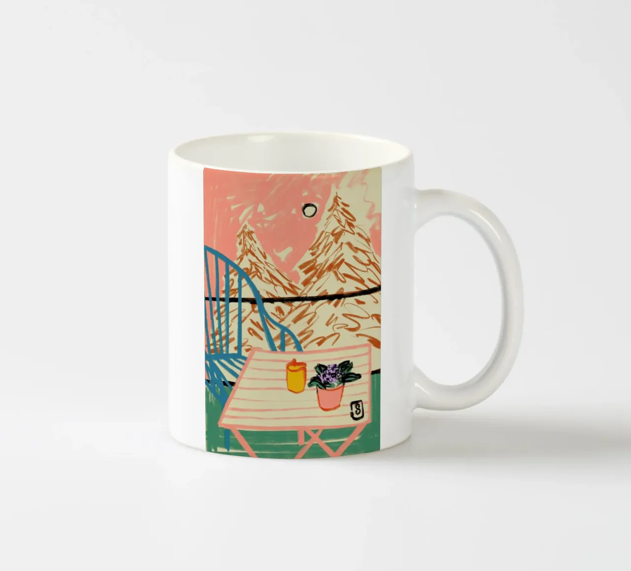 Evening On The Terrace tazza in ceramica da Sandra Poliakov