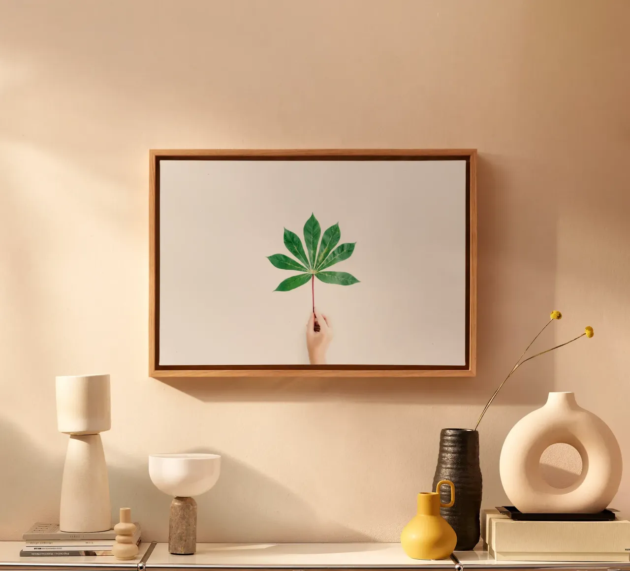 Minimalismo tropicale tela con Cornice a cassetta da PhotoVibe Decor
