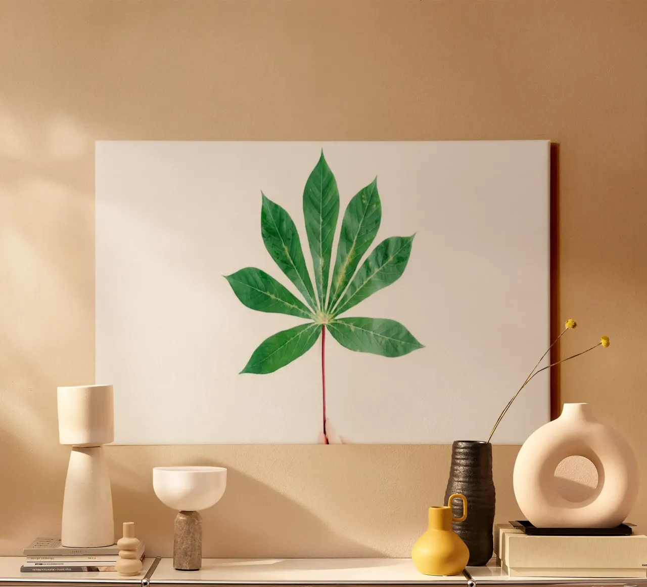Minimalismo tropicale tela con Cornice a cassetta da PhotoVibe Decor
