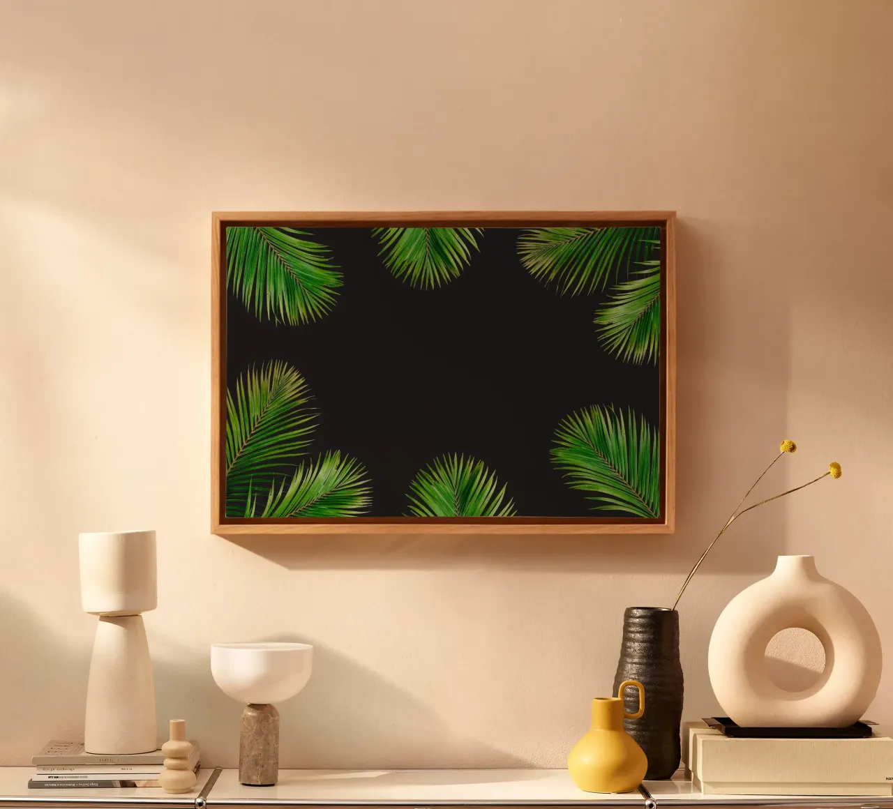 Minimalismo tropicale tela con Cornice a cassetta da PhotoVibe Decor