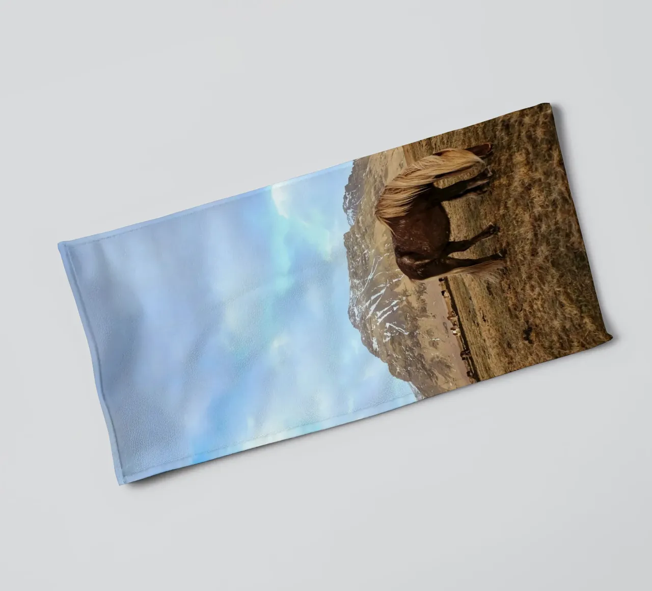 icelandic landscape horse towel by Horsire