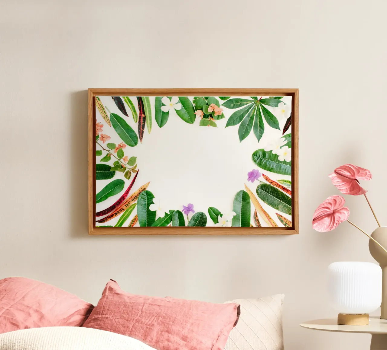 Tropisch minimalisme canvas met Baklijst van PhotoVibe Decor