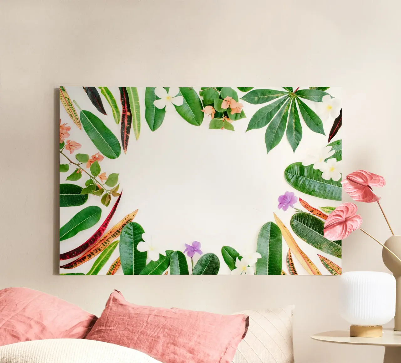 Tropisch minimalisme canvas met Baklijst van PhotoVibe Decor