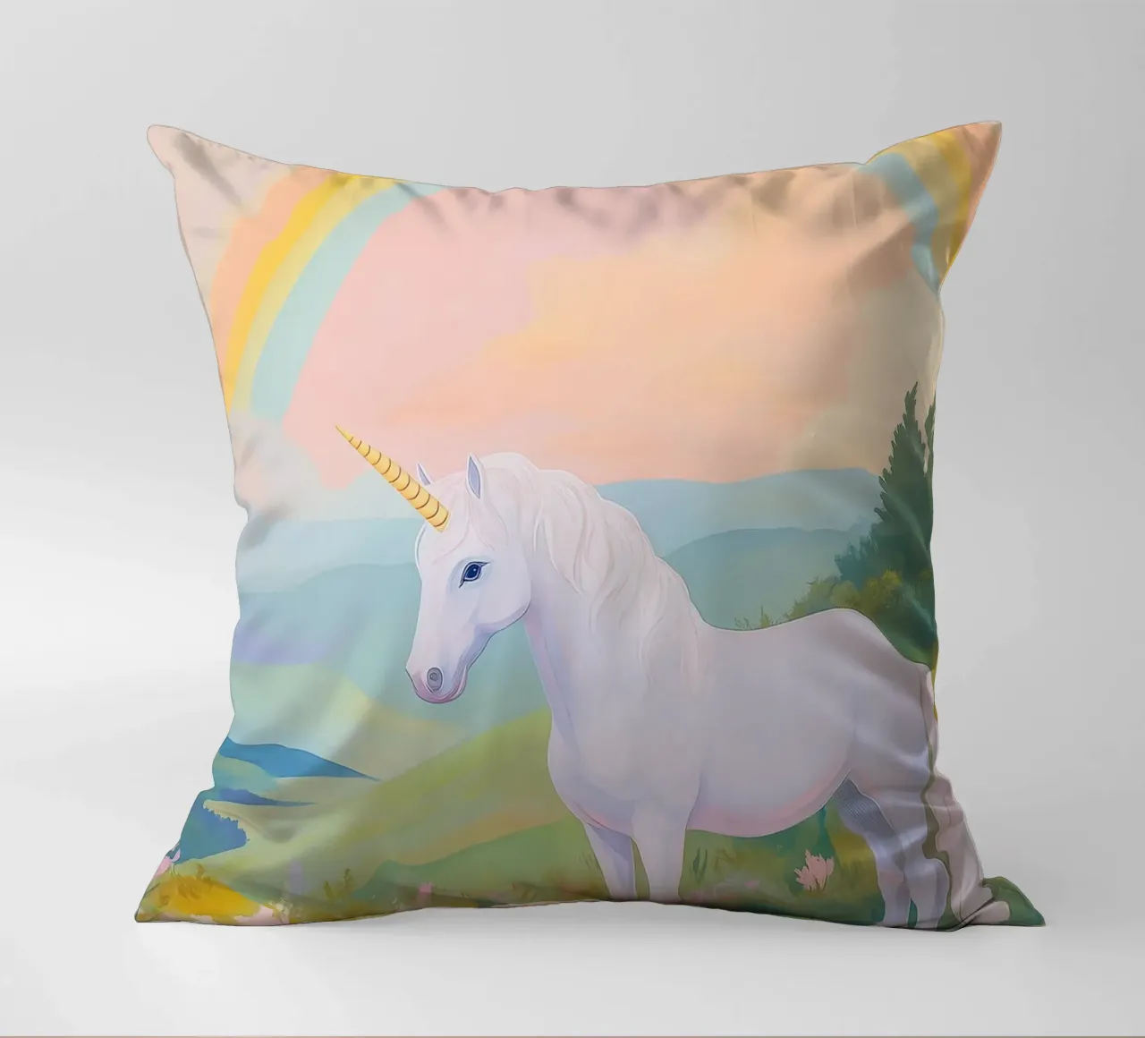 Unicorn & Rainbow cuscino da Attaboy Dsgn