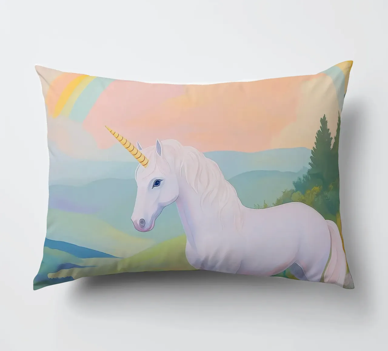 Unicorn & Rainbow cuscino da Attaboy Dsgn