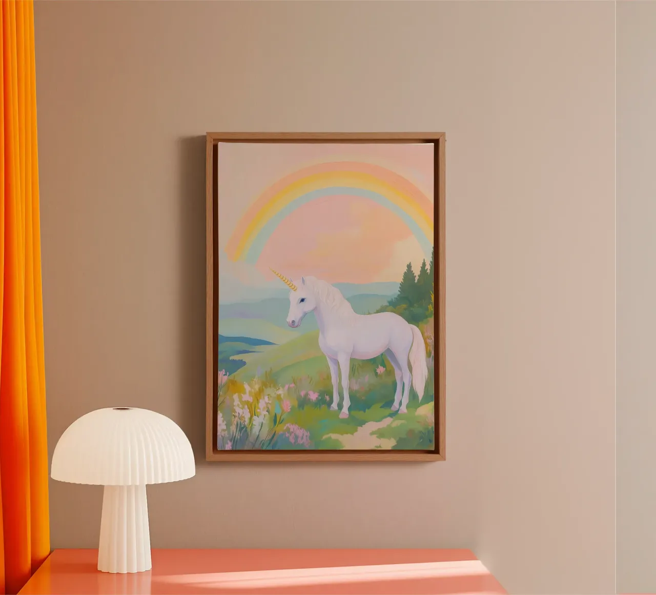 Unicorn & Rainbow canvas by Attaboy Dsgn