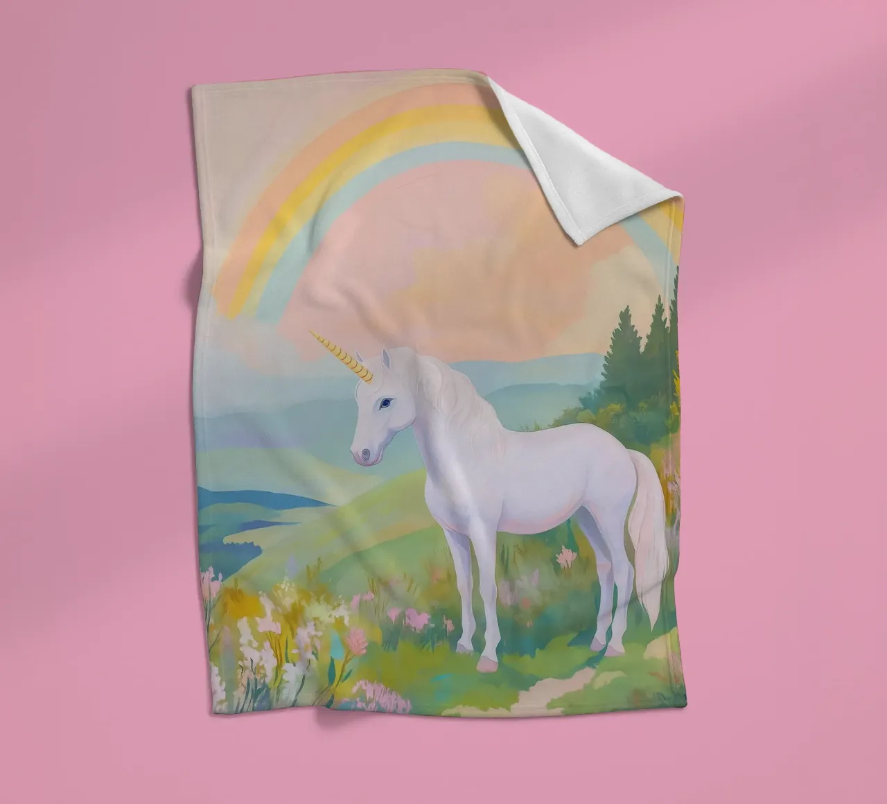 Unicorn & Rainbow coperta in pile da Attaboy Dsgn