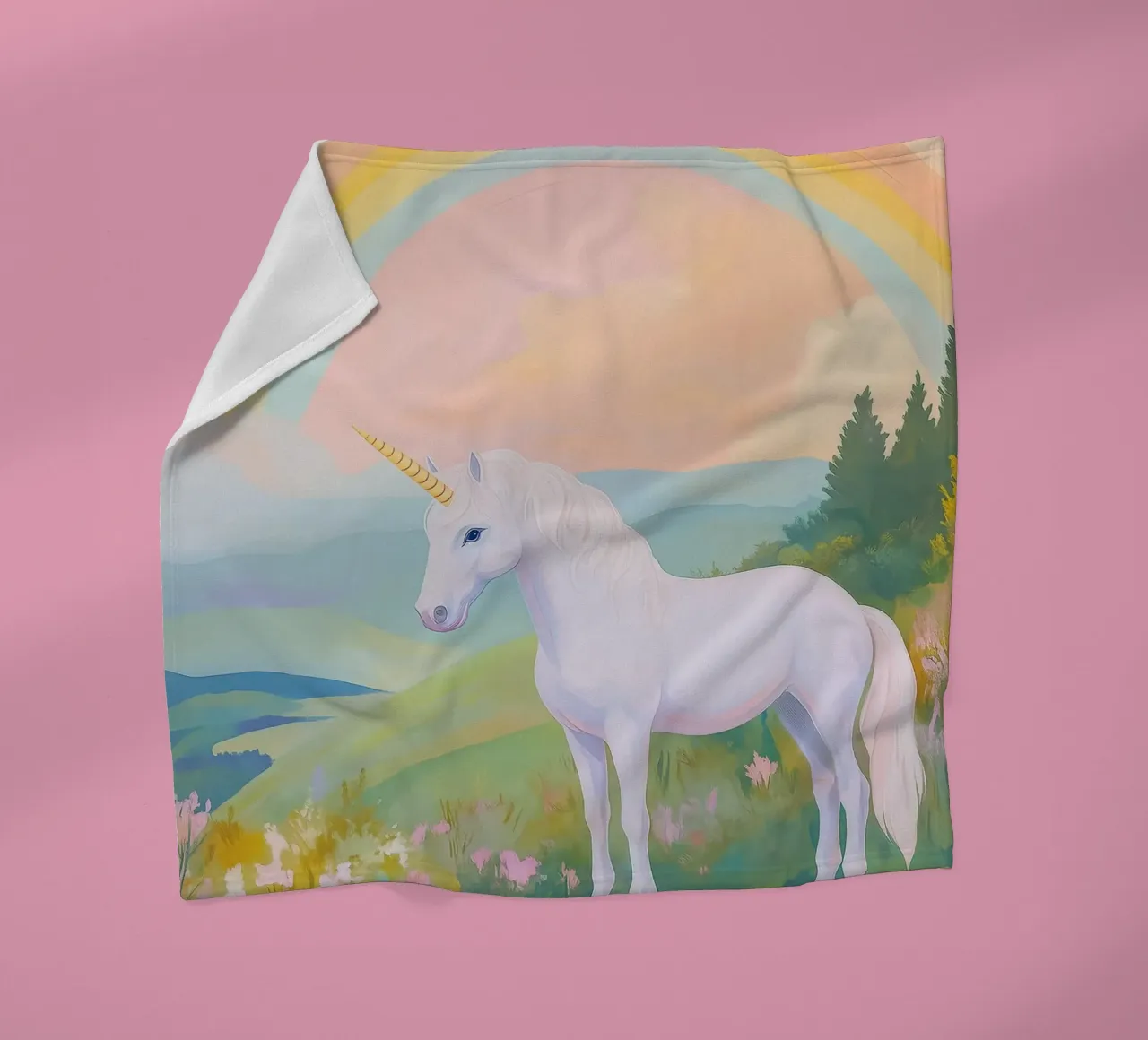 Unicorn & Rainbow coperta in pile da Attaboy Dsgn