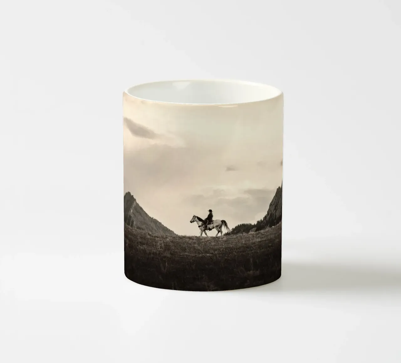 cowboy in collina tazza in ceramica da Horsire
