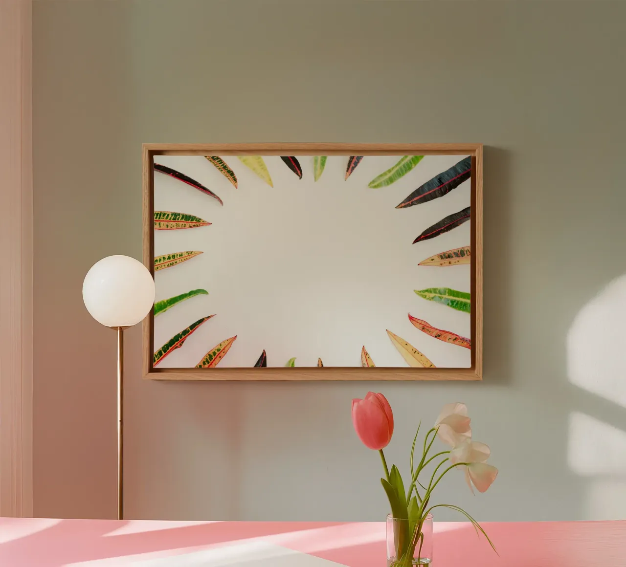 Tropisch minimalisme canvas met Baklijst van PhotoVibe Decor