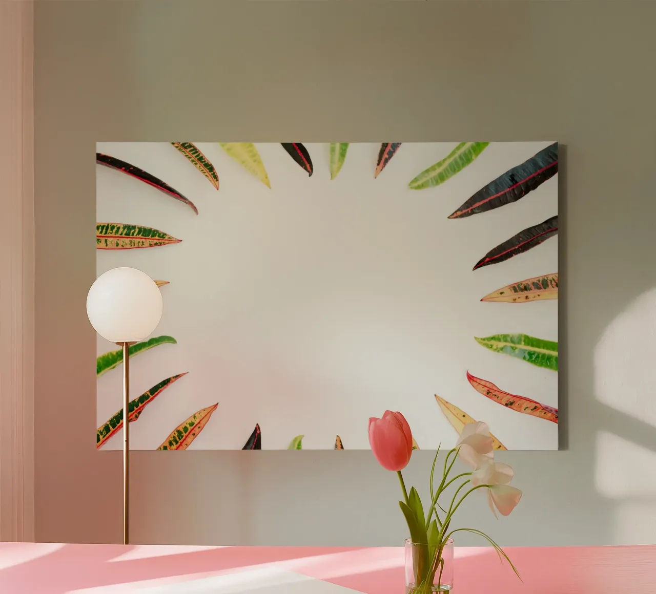 Tropisch minimalisme canvas met Baklijst van PhotoVibe Decor