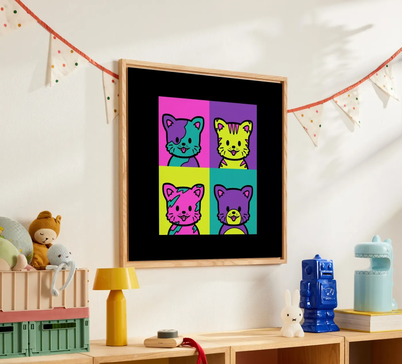 Cat Pop Art plexiglass da Tobe Fonseca