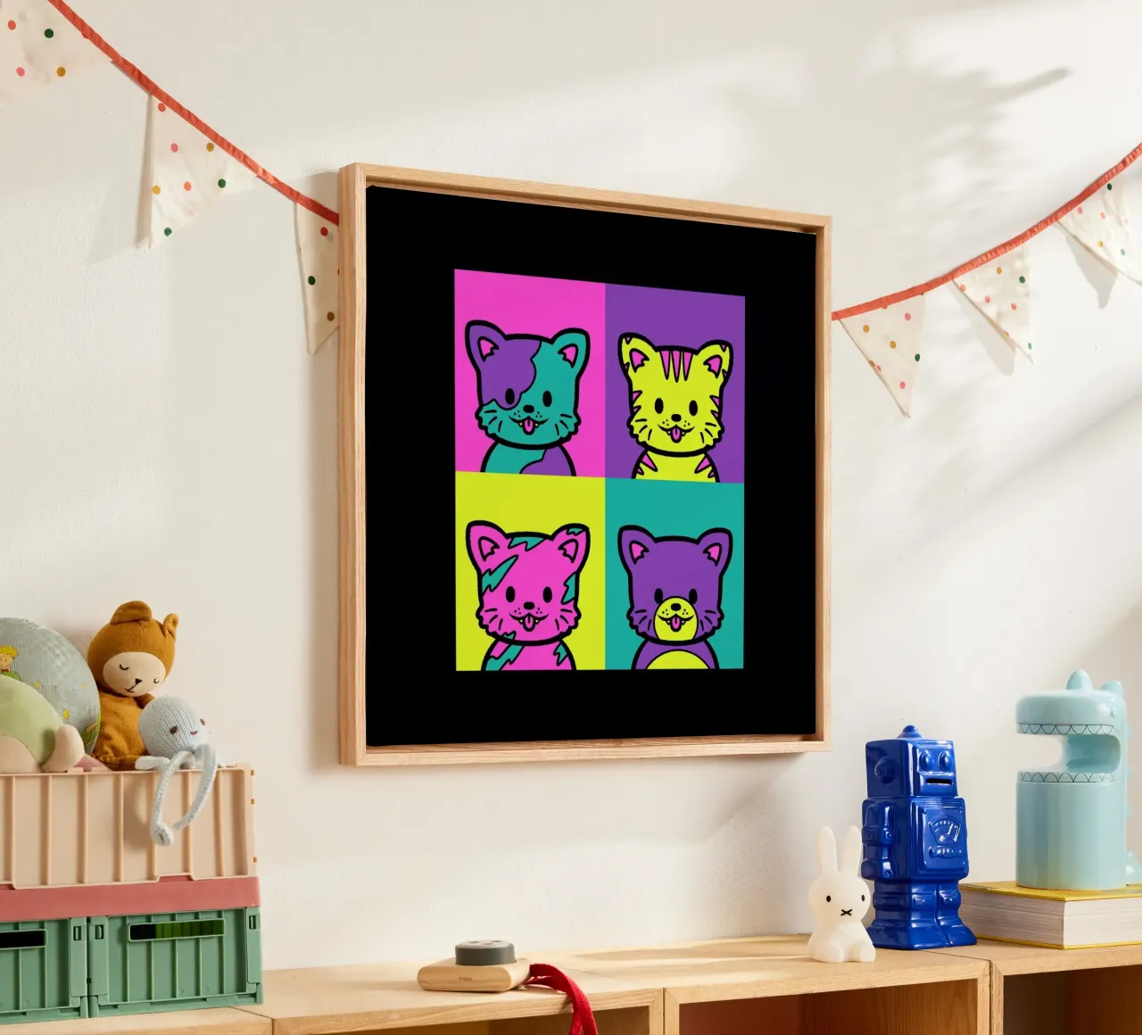 Cat Pop Art tela con Cornice a cassetta da Tobe Fonseca