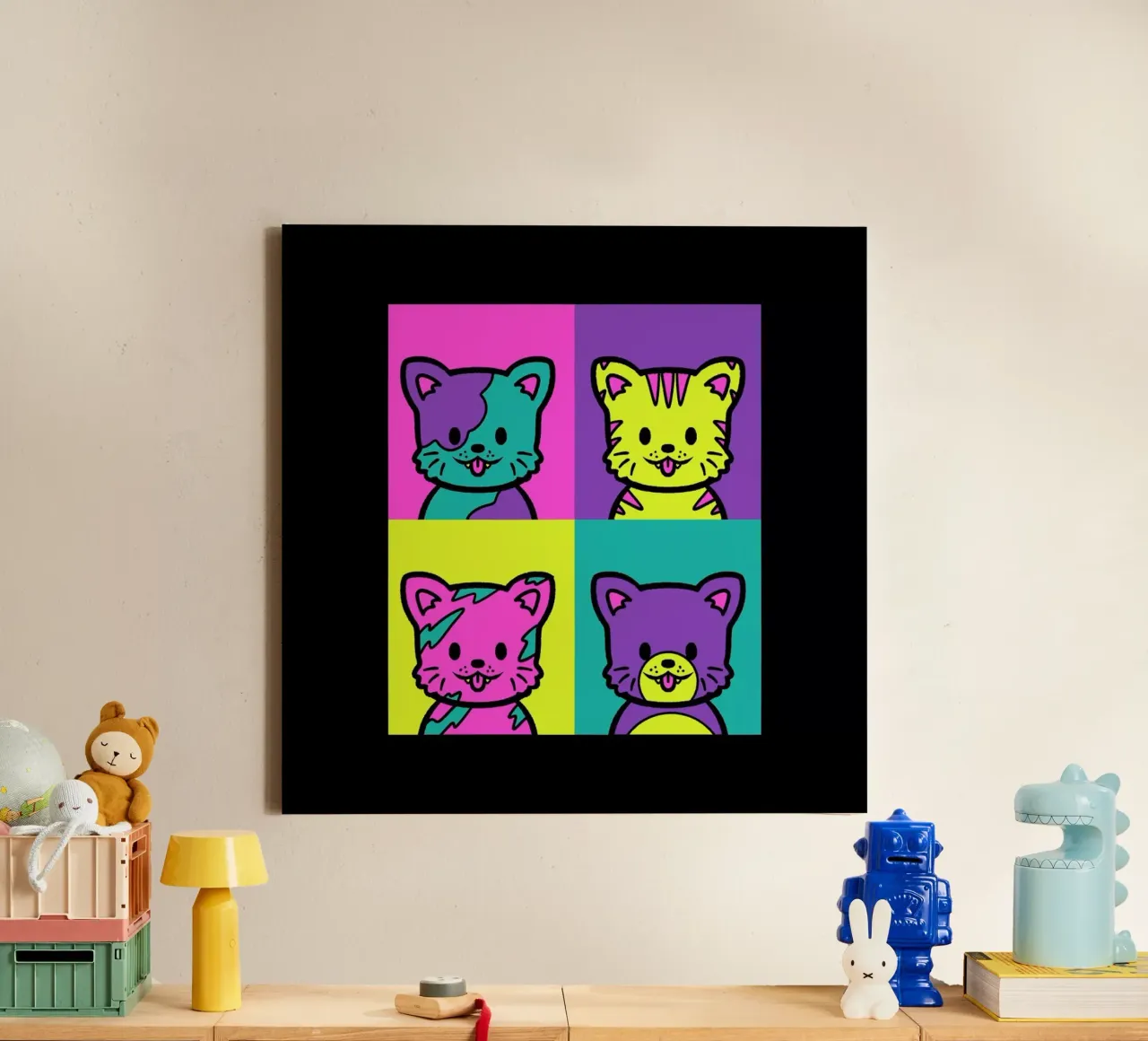 Cat Pop Art tela con Cornice a cassetta da Tobe Fonseca