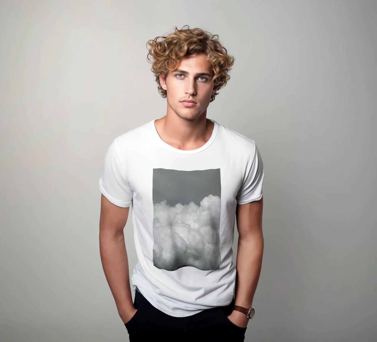 Minimal But Bold Clouds t-shirt da Studio Nahili