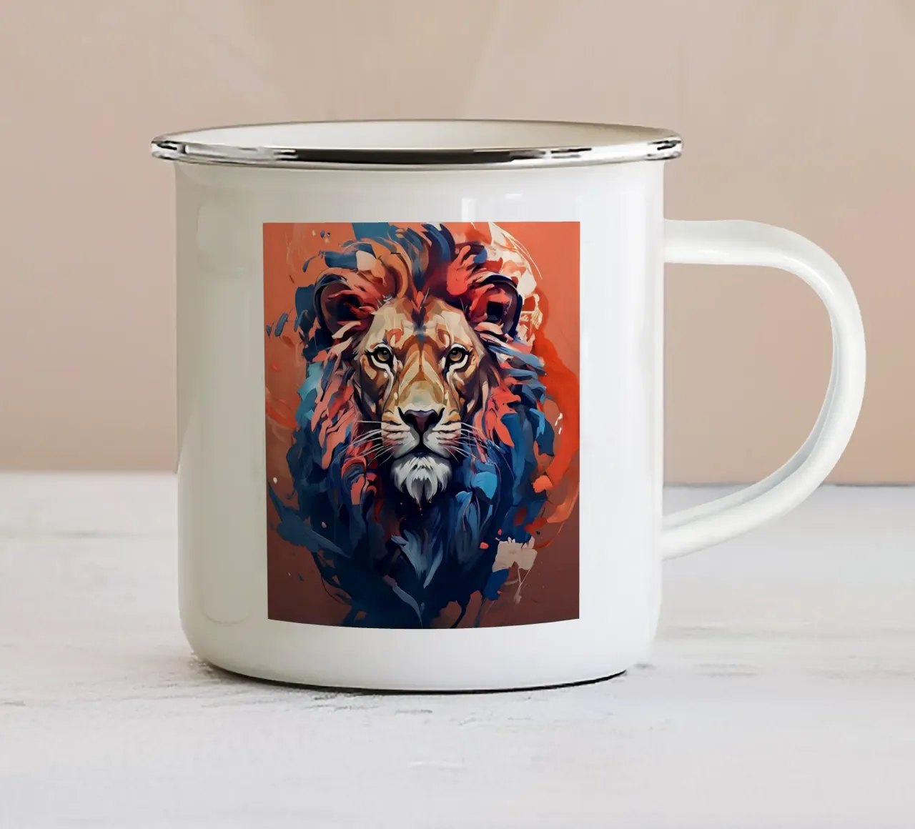 Leone_Stile_F_2 tazza in smalto da Tierisch bunt by LK