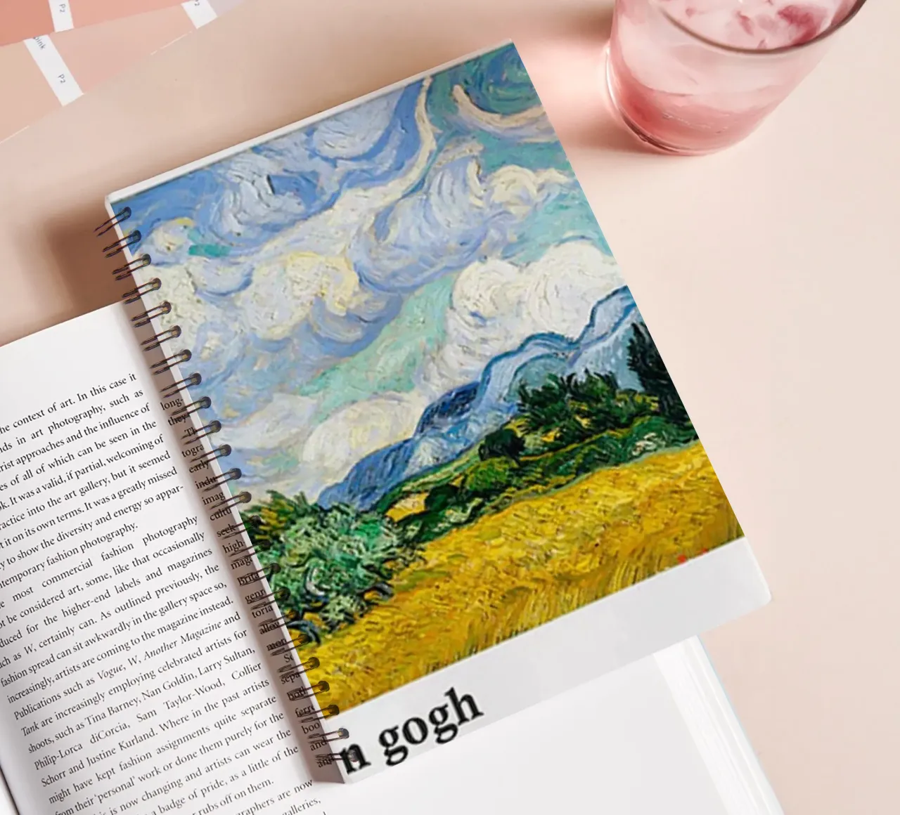 Vincent van Gogh - Wheat Field with Cypresses spiral notebook by ashcraft shop