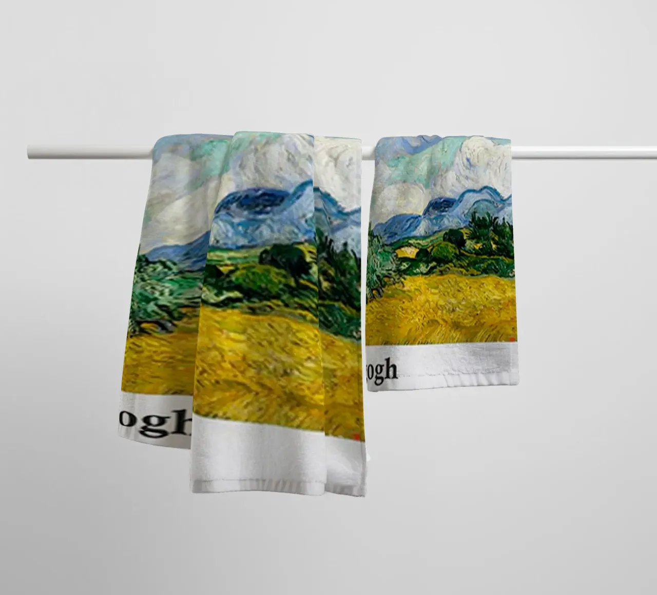 Vincent van Gogh - Wheat Field with Cypresses towel by ashcraft shop