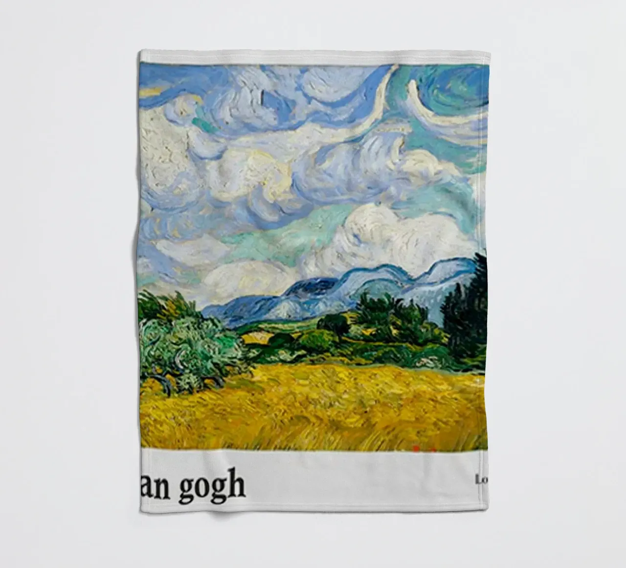Vincent van Gogh - Wheat Field with Cypresses fleece blanket by ashcraft shop