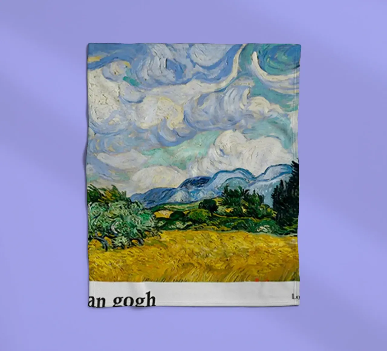 Vincent van Gogh - Wheat Field with Cypresses fleece blanket by ashcraft shop