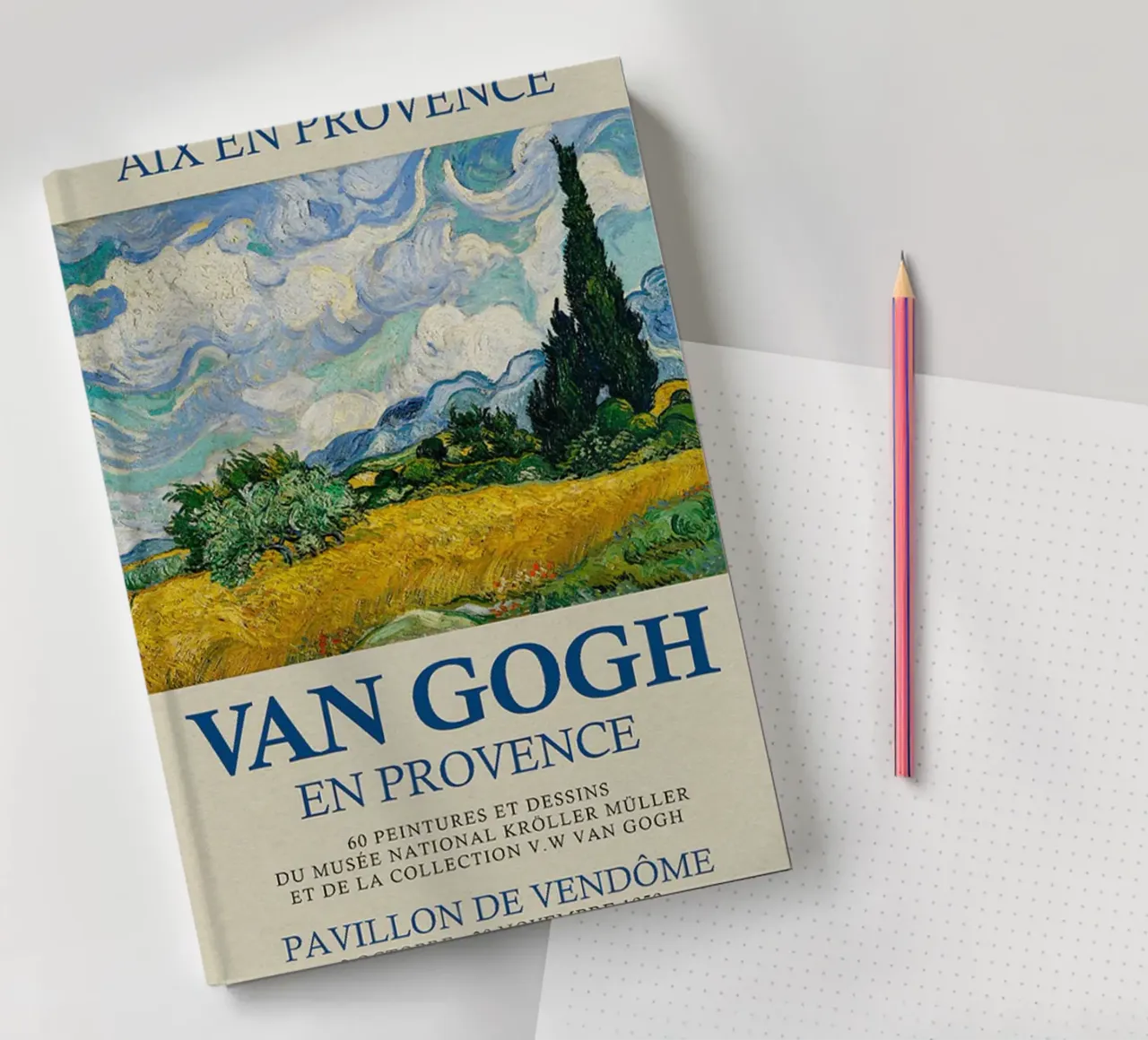 Vincent van Gogh - Wheat Field with Cypresses notebook by ashcraft shop