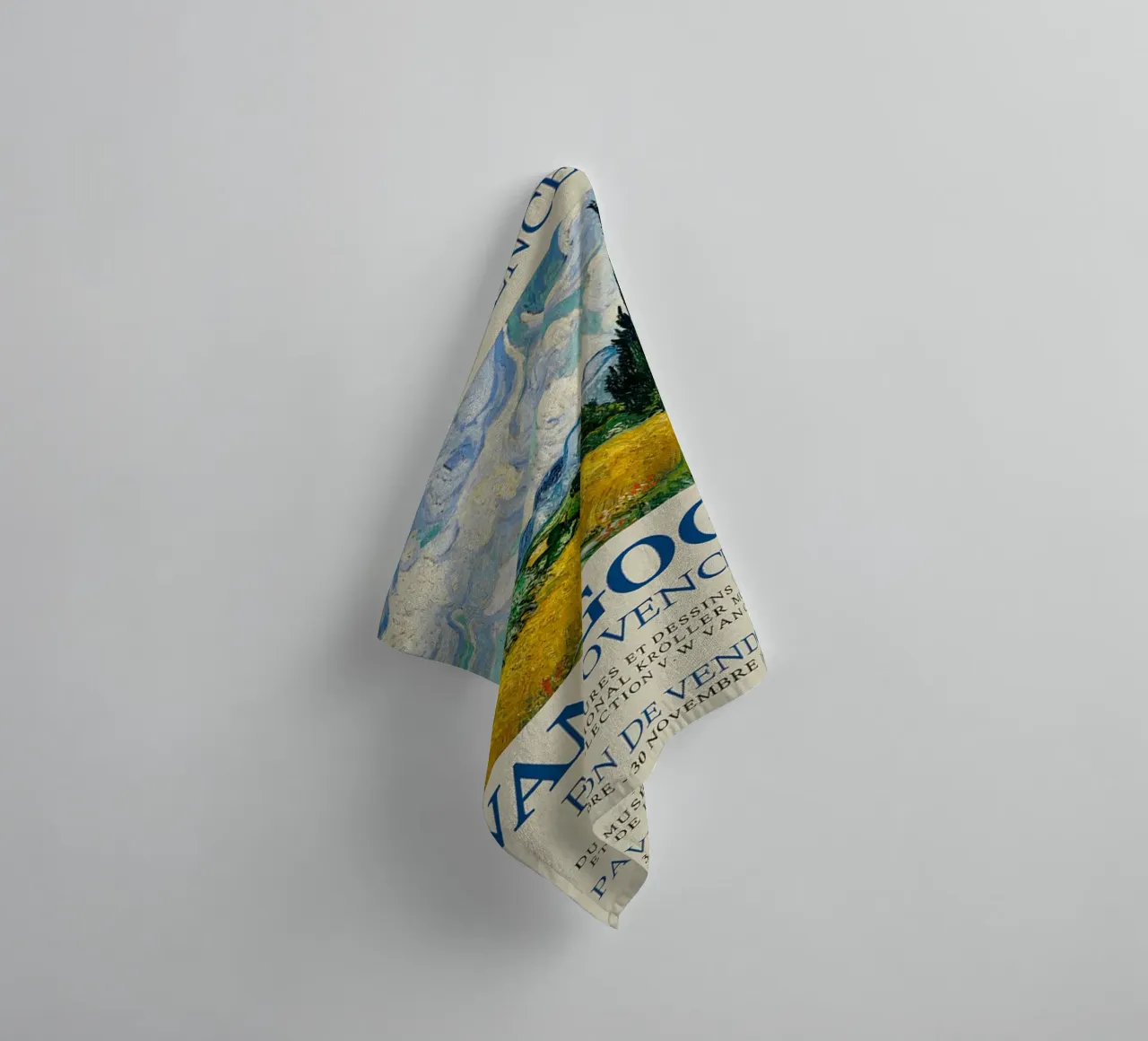 Vincent van Gogh - Campo di grano con cipressi asciugamano da bagno da ashcraft shop