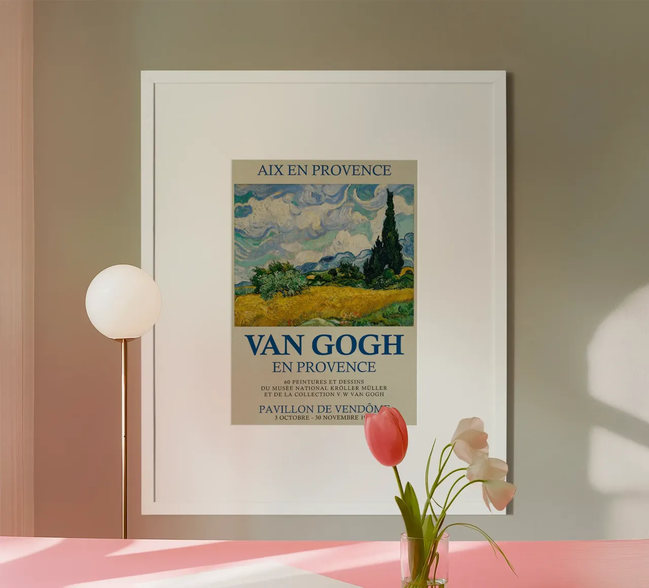 Vincent van Gogh - Weizenfeld mit Zypressen Poster von ashcraft shop