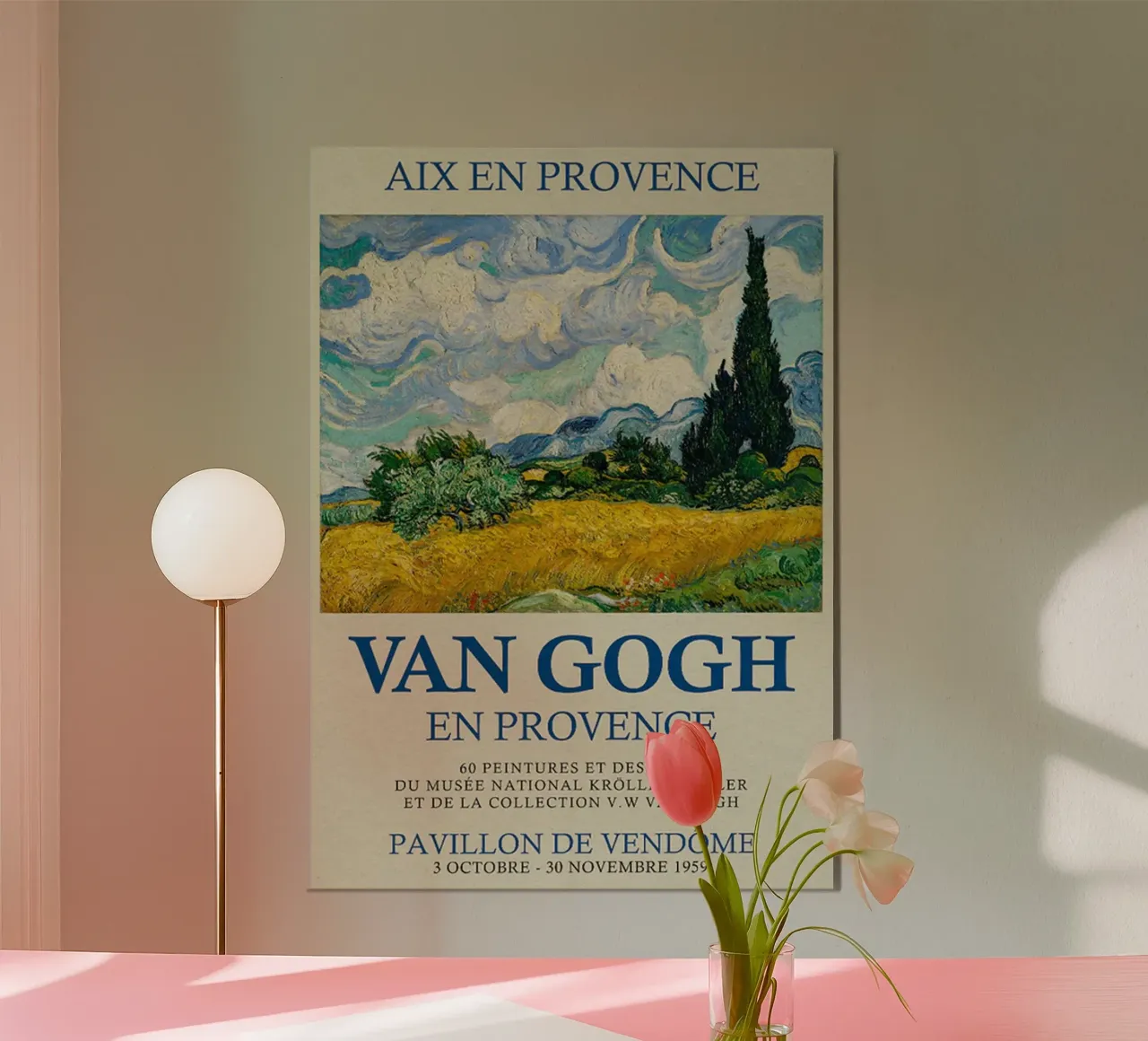 Vincent van Gogh - Weizenfeld mit Zypressen Poster von ashcraft shop