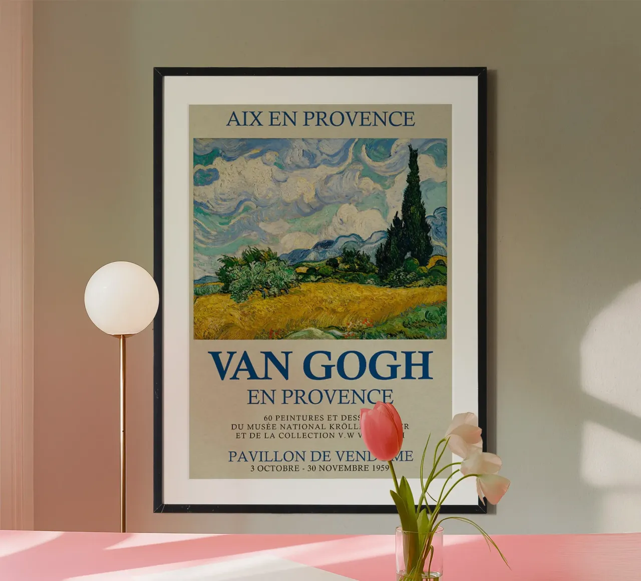 Vincent van Gogh - Weizenfeld mit Zypressen Poster von ashcraft shop