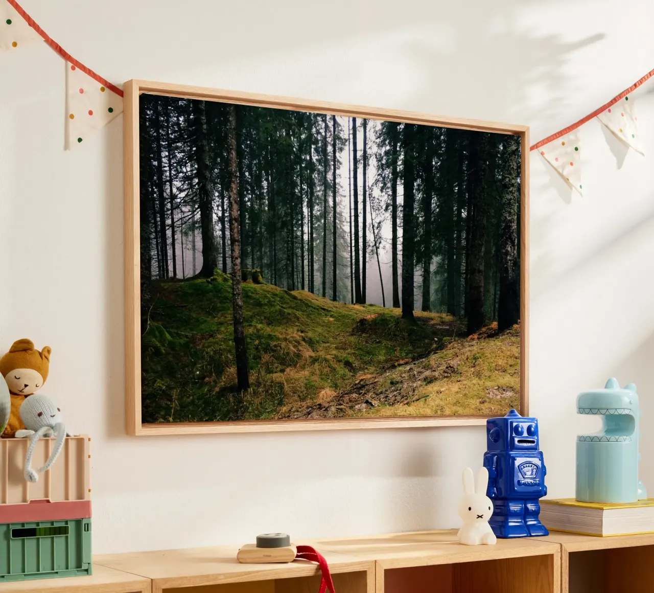 Das Flüstern der Wälder Leinwand mit Schattenfugenrahmen von PhotoVibe Decor