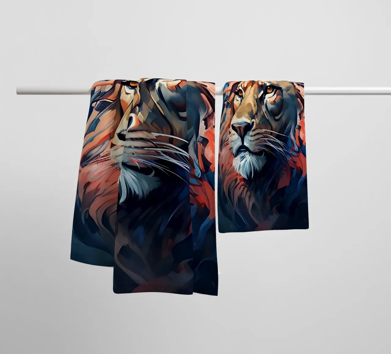 Lion_Style_F_3 towel by Tierisch bunt by LK
