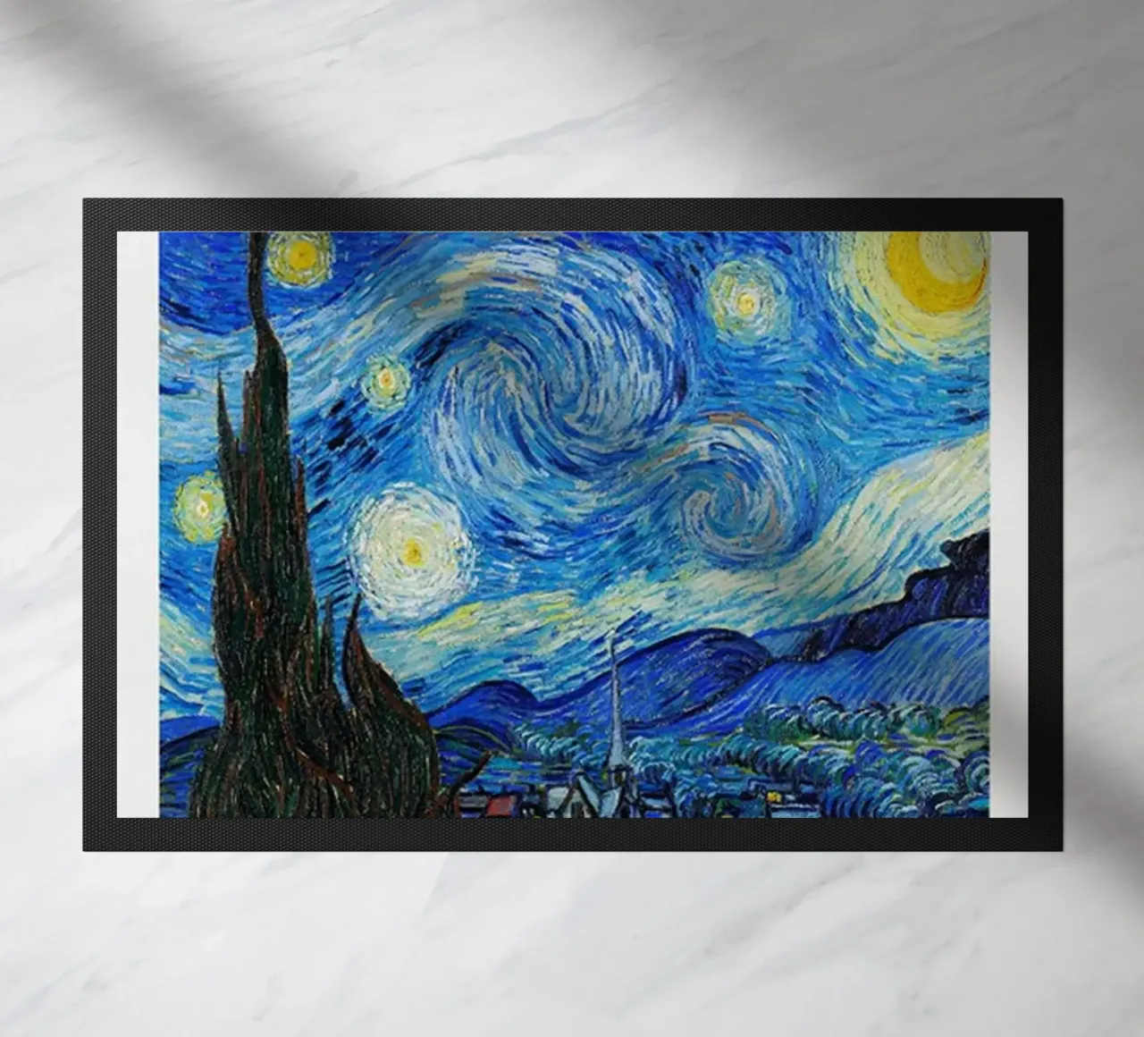 Vincent van Gogh Art Poster - La nuit étoilée paillasson de ashcraft shop