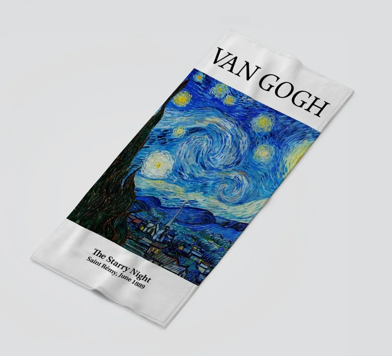 Vincent van Gogh Art Poster - La nuit étoilée serviette de plage de ashcraft shop