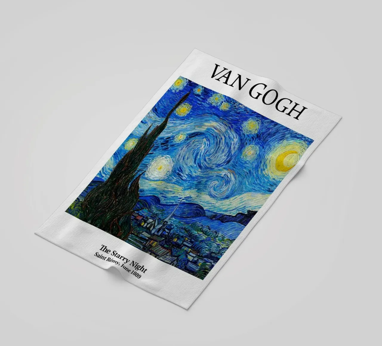 Vincent van Gogh Art Poster - La nuit étoilée serviette de plage de ashcraft shop