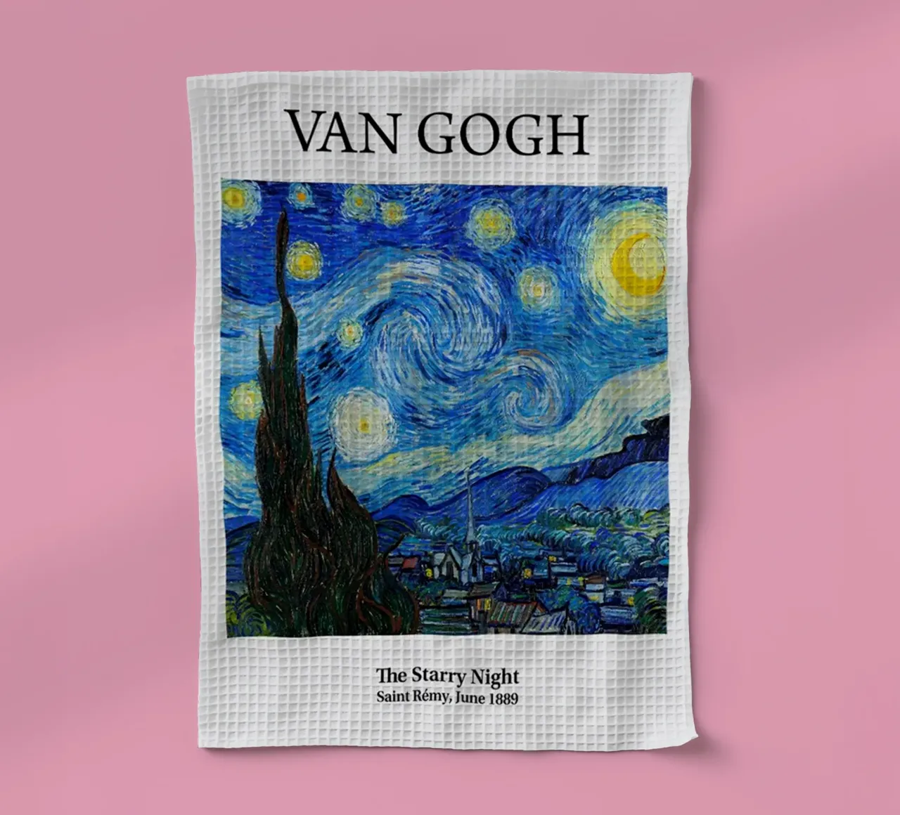 Vincent van Gogh Kunst Poster - Die sternenklare Nacht Geschirrtuch von ashcraft shop