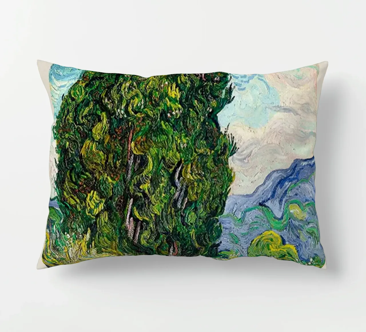 Vincent van Gogh Kunst Poster - Twee Cypressen kussen van ashcraft shop