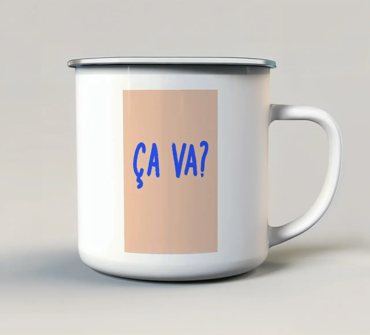 Ça va? tazza in smalto da FRICKE DESIGN