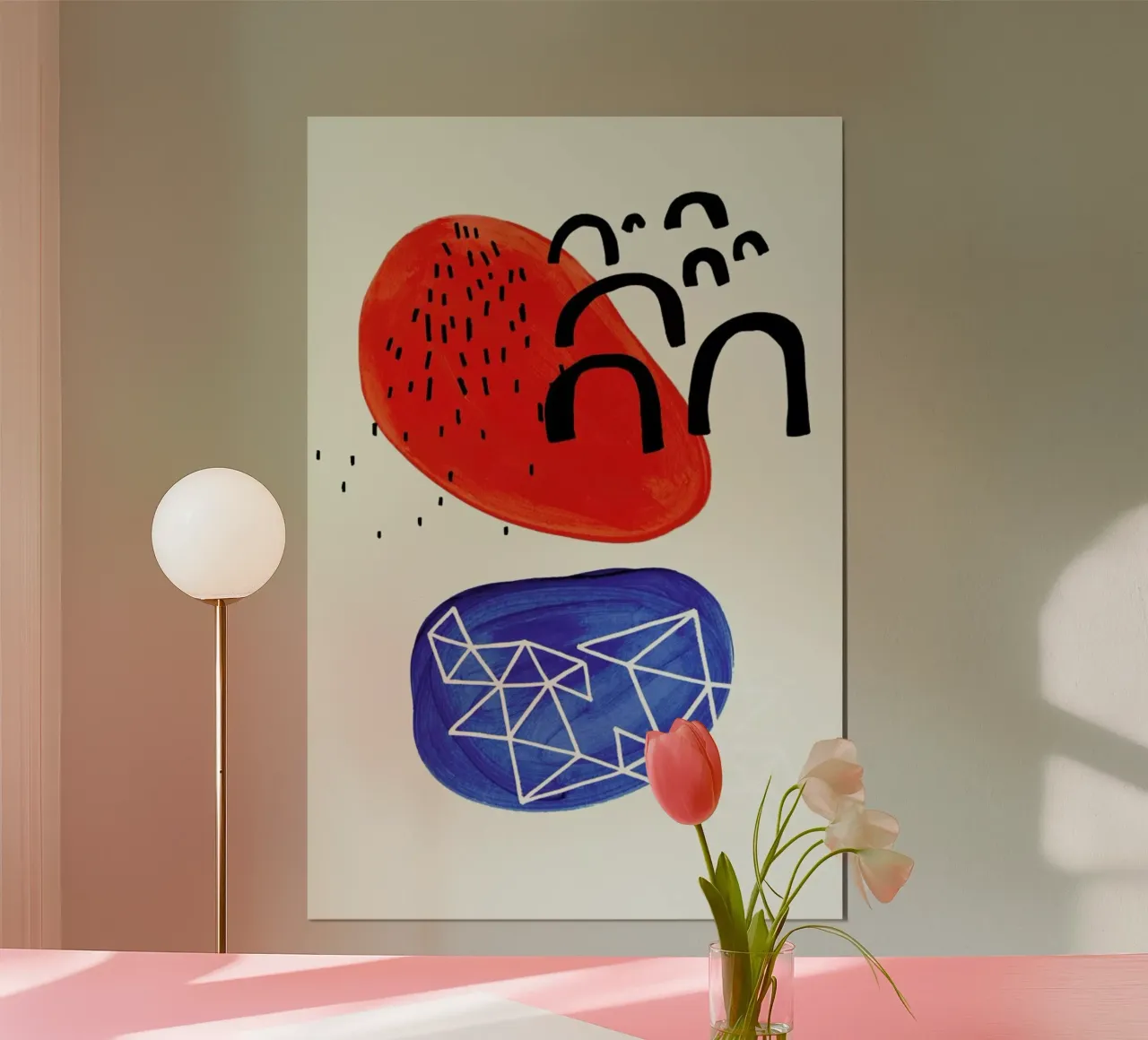 Ocean Birds poster con telaio in legno da EnShape