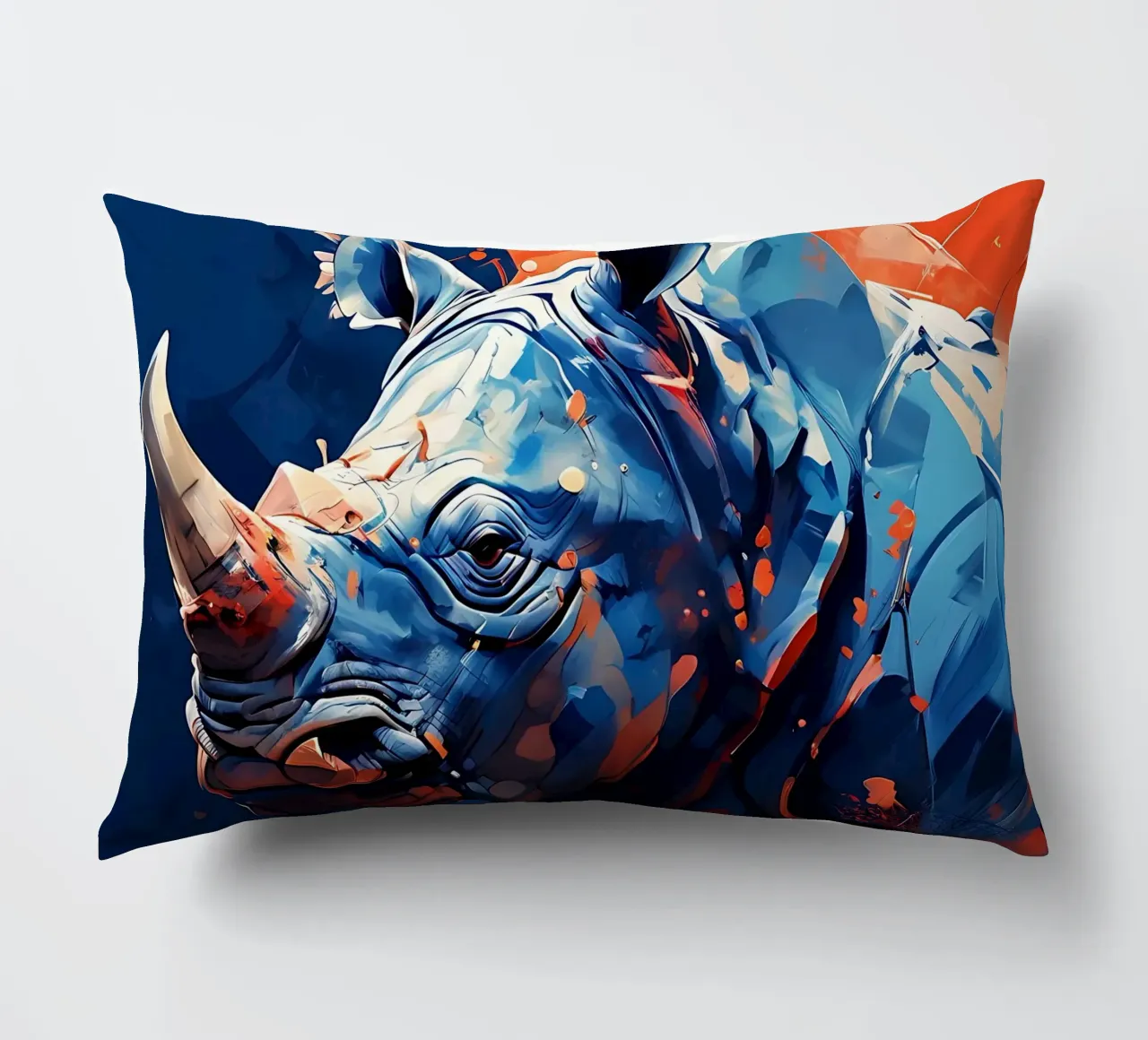Nashorn_Stil_F_1 Kissen von Tierisch bunt by LK