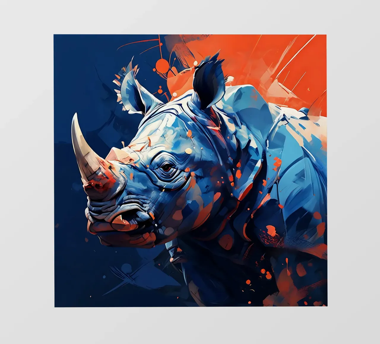 Nashorn_Stil_F_1 Fototapete von Tierisch bunt by LK