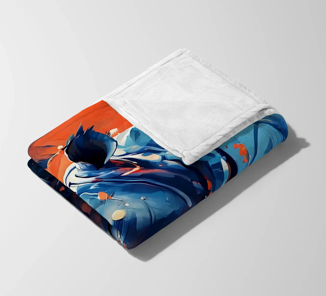 Nashorn_Stil_F_1 fleece blanket by Tierisch bunt by LK