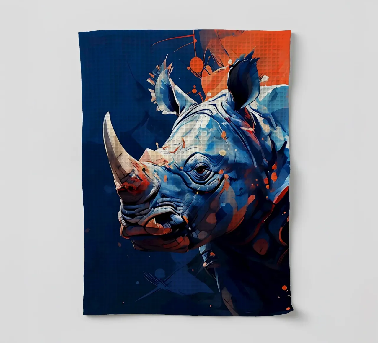 Nashorn_Stil_F_1 tea towel by Tierisch bunt by LK