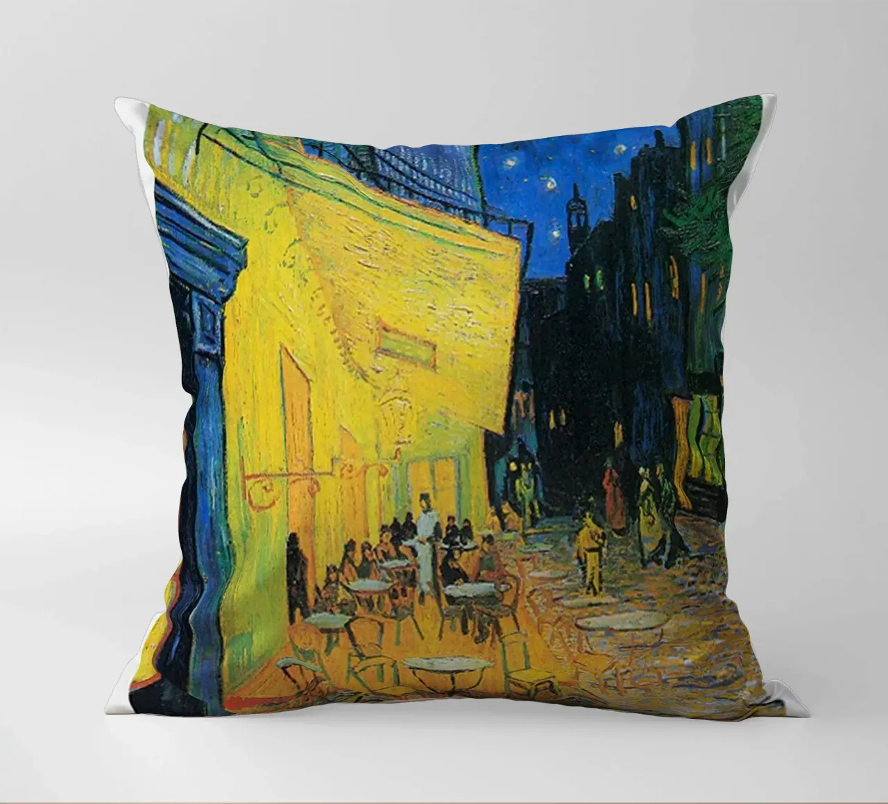 Stampa d'arte di Vincent van Gogh - Terrazza del caffè di notte cuscino da ashcraft shop