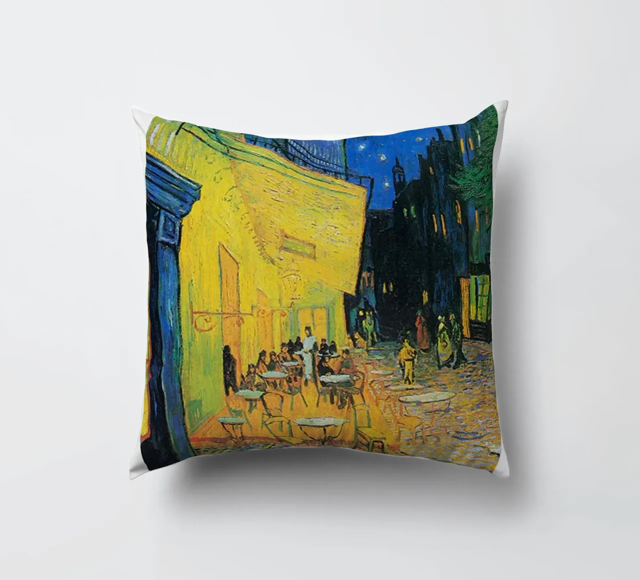 Stampa d'arte di Vincent van Gogh - Terrazza del caffè di notte cuscino da ashcraft shop