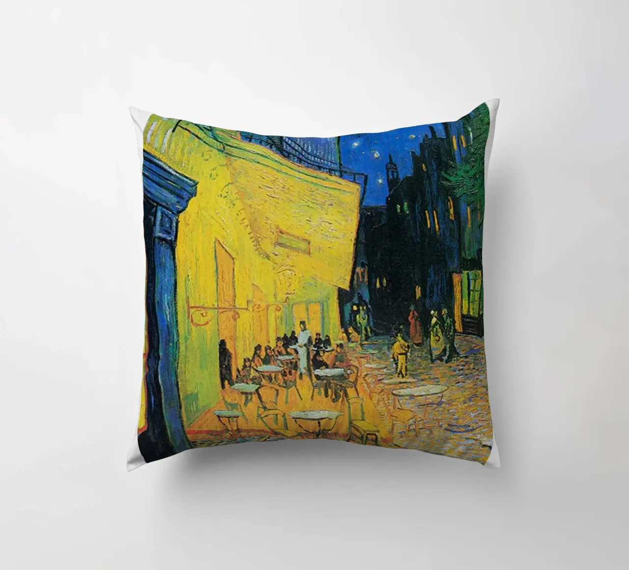 Stampa d'arte di Vincent van Gogh - Terrazza del caffè di notte cuscino da ashcraft shop