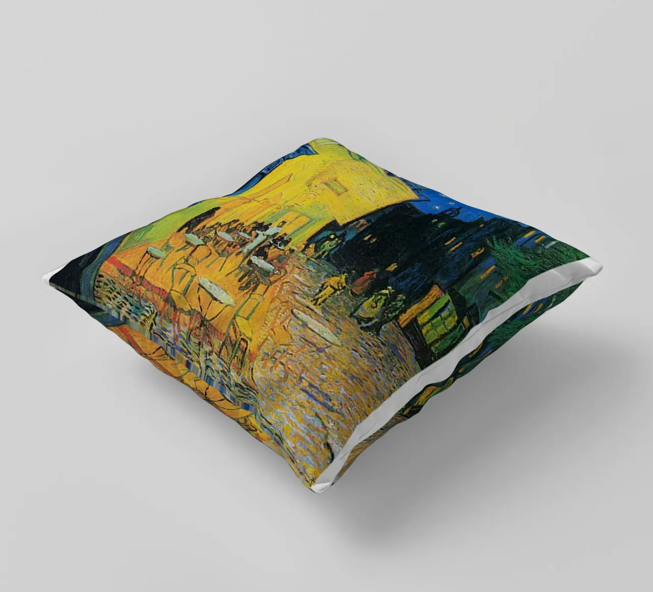Stampa d'arte di Vincent van Gogh - Terrazza del caffè di notte cuscino da ashcraft shop