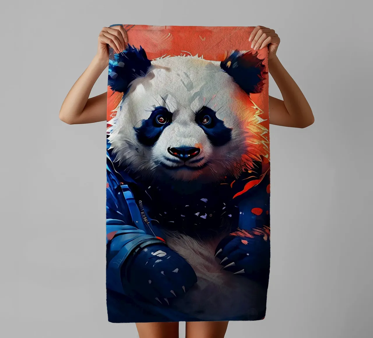 Panda_Style_F_1 towel by Tierisch bunt by LK