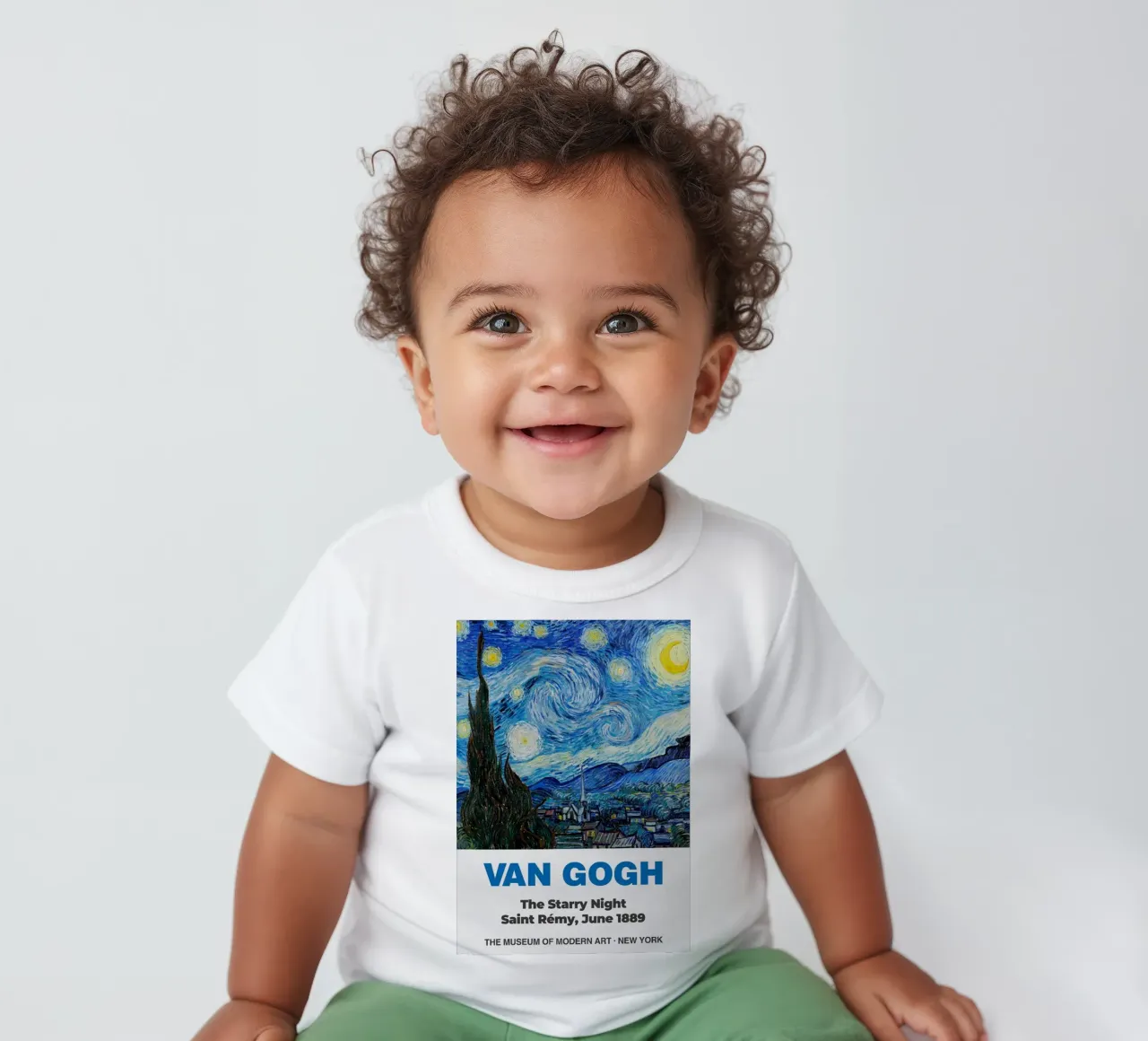 Vincent van Gogh Art Print- Starry Night (Nuit étoilée) t-shirt pour bébé de ashcraft shop