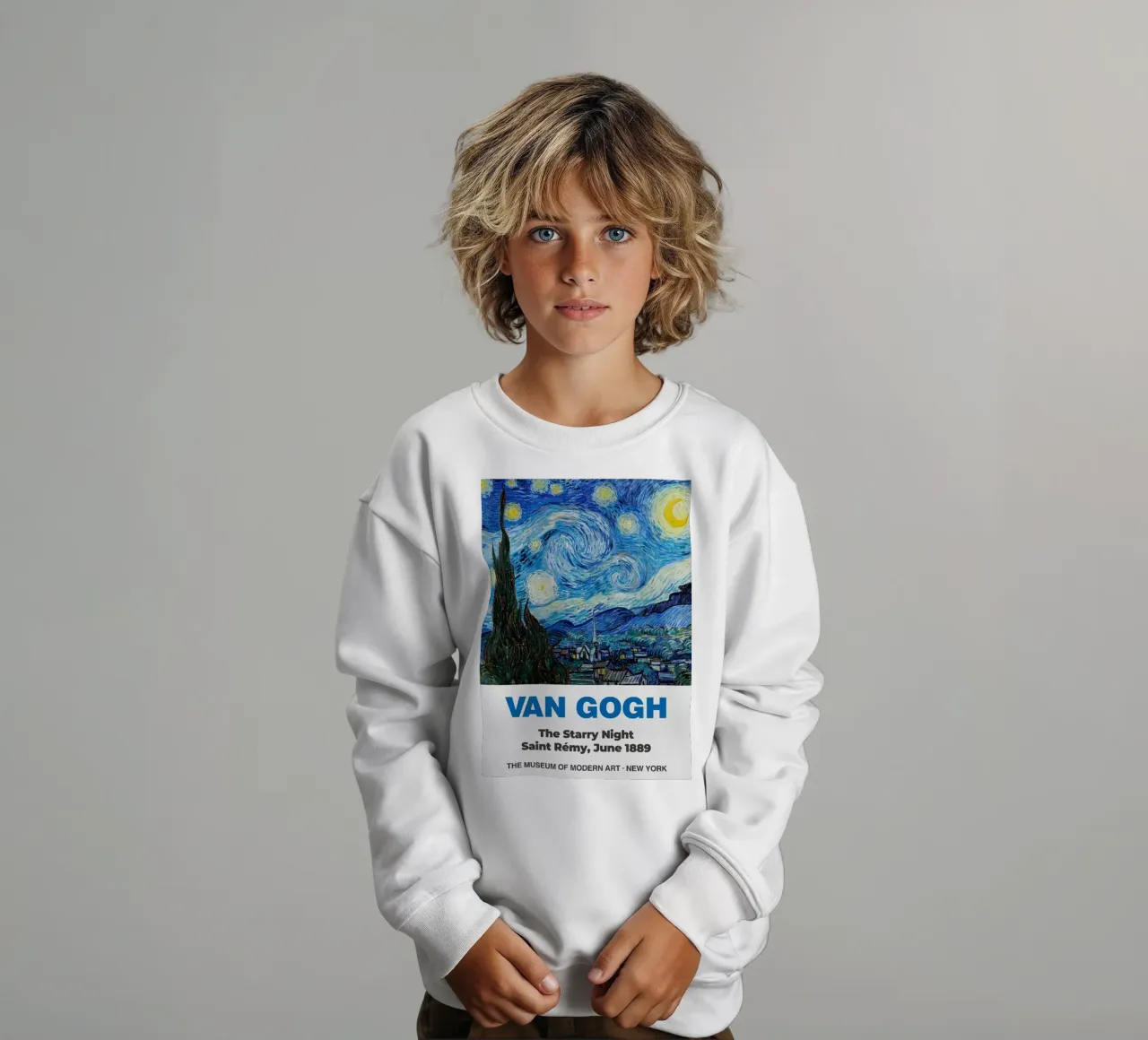 Vincent van Gogh Art Print- Starry Night (Nuit étoilée) sweat enfant de ashcraft shop